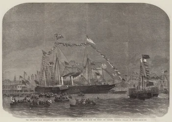 The Departure from Gravesend of the Victoria and Albert Royal Yacht, with the Prince and Princess Frederick William of Prussia
